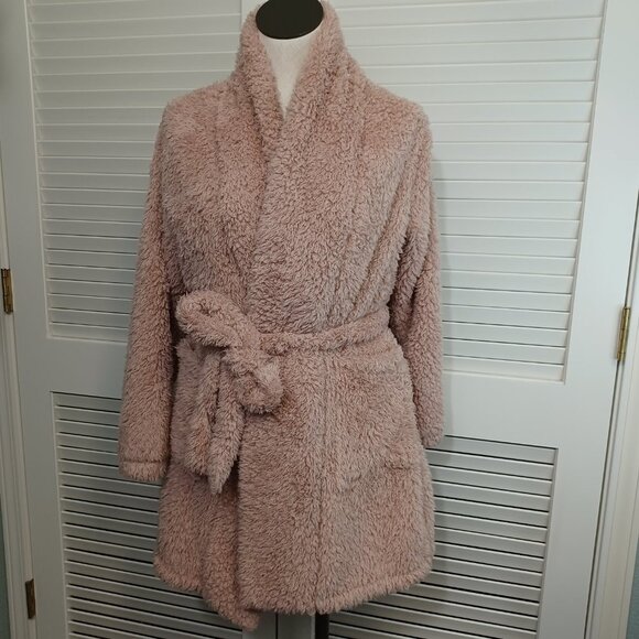 Natori Robe Blush Pink Plush Womens X Large - Picture 1 of 9
